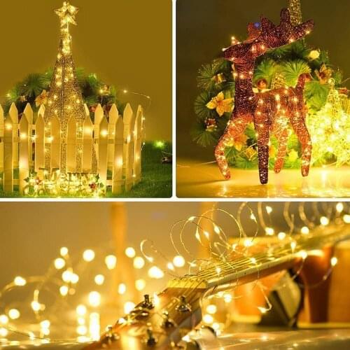 LED String Lights Copper Wire Fairy lights 2/5/10M Battery Powered Christmas Garland Bedroom Wedding Party Home Decor Night Lamp
