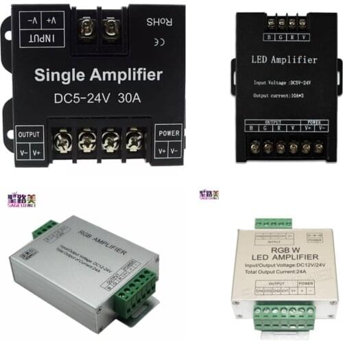 LED RGBW / RGB Amplifier DC5V - 24V 12V 24A 30A Output for RGBCCT / RGBW / RGB LED Strip Tape Power Repeater Console Controller