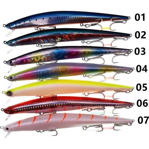 SWOLFY 175mm 30g Floating tide slim Minnow Wobbler sea bass stickbait leurre ocean beach fish