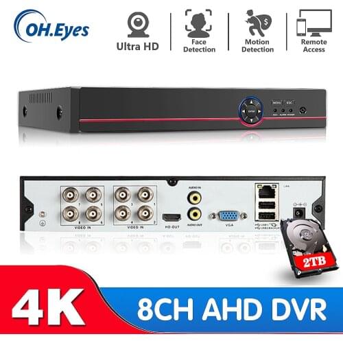 H.265+ AI Face Motion Detection AHD TVI CVI XVI CVBS IP 6 in 1 4K 8MP 8CH CCTV Video Recorder DVR NVR for CCTV Security System