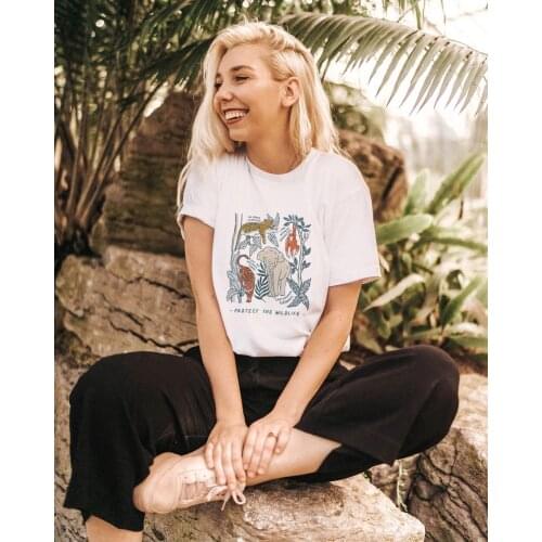 Protect The Wildlife Botanical Chart. Colored t-shirt women art funny hipster 100% Cotton Fashion graphic unisex tee top tshirt