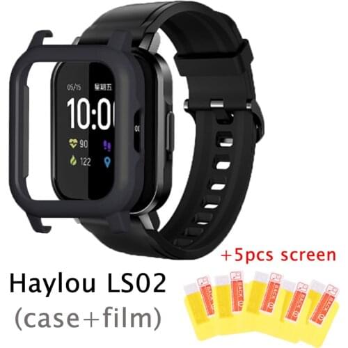 Protector Frame Case For Haylou LS02 Smart Watch PC Plastic Cover Shell hard frame For Xiaomi Haylou ls02 screen protector film