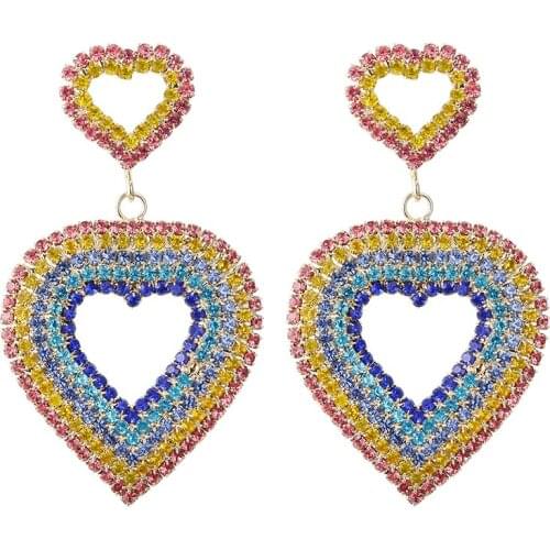 ONYSS 2021 Trend Earrings For Women Fashion 3A Zircon Top Luxury Heart Shape Drop Pendants Dangling Earrings