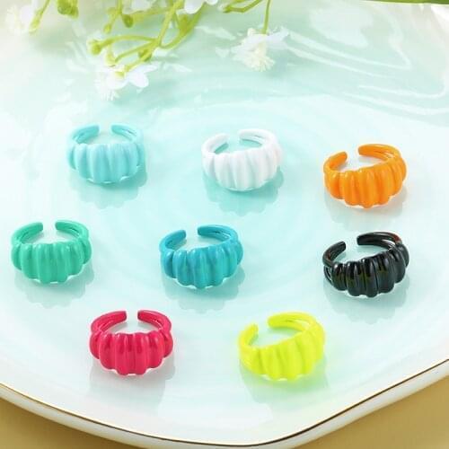 Hot Sale Fashion Open Candy Color Ring For Woman 2021New Feather Butterfly Irregular Ladies Ring Jewelry