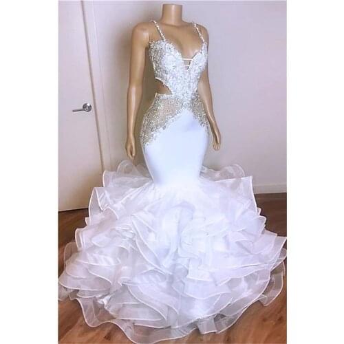 Plus Size Arabic Aso Ebi Lace Beaded Summer Bridal Gowns Spaghetti Mermaid Sexy Wedding Dresses Formal Party Vestido De Novia