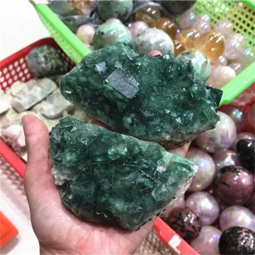 1pcs Natural green fluorite Mineral specimen cluster mineral crystal specimens Stones and crystals Healing crystal