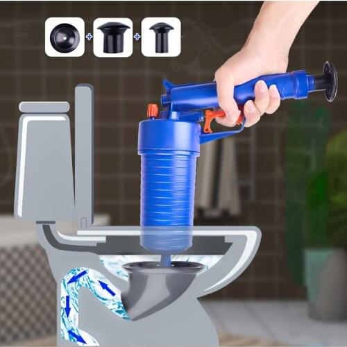1Pc Air Power Drain Blaster Gun High Pressure Sink Plunger Powerful Manual Opener Clean Pump For Bath Toilet Bathroom