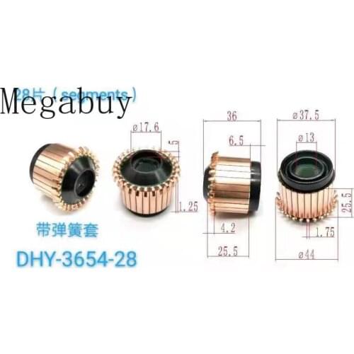 13*37.5*36（25.5）mm 28P 1-100 PCS Teeth Copper Hook Type Electrical Motor Commutator Car motor