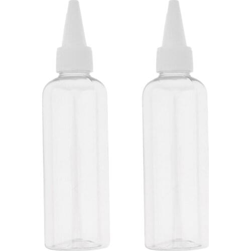 2Pc Plastic Travel Bottle Lotion Shampoo Shower Tube Container 100ml