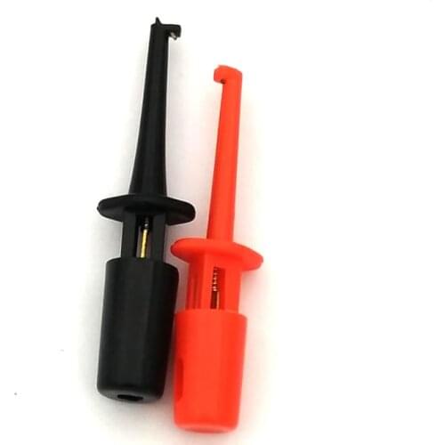 20pcs/lot New Mini Test Hook Probe Spring Clip for PCB SMT/SMD IC D20 Cable Welding for Multimeter Lead Wire Black and Red