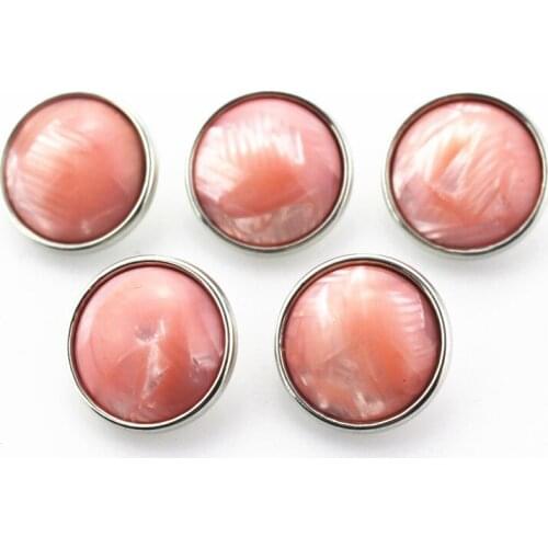 20pcs/lot Pink Stone Resin Shell Snap Buttons fit 18mm Ginger Snap Bracelet&Bangles DIY Snap necklace Jewelry Charms