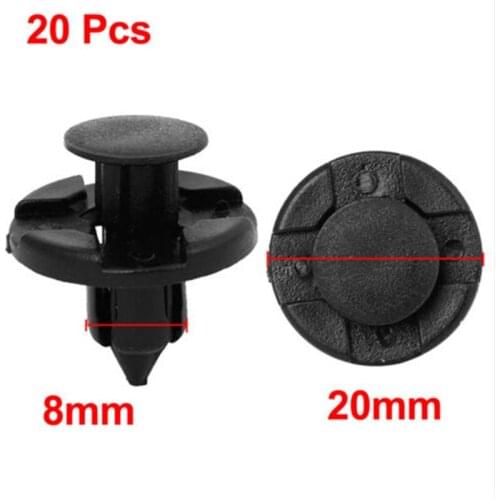 20pcs 8mm Hole Rivet Fastener Mud Flap Bumper Clips For Nissan