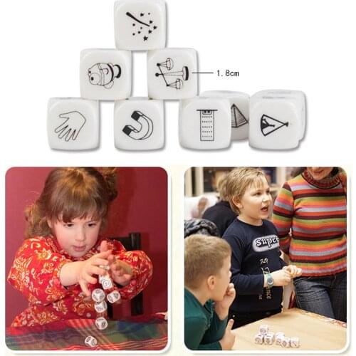 9 pcs Dice Telling Story with Bag Story Dice Game English Instructions Family/Parents/Party Funny Imagine Magic Toys