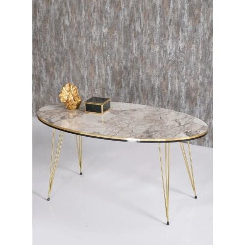 Medium Coffee Table Ellipse Double Gold Ephesus Wire coffee table coffee table