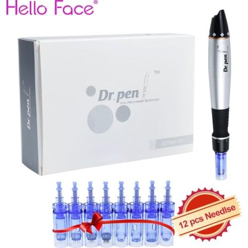 Dr Pen Ultima A1 With 12 pcs Face Microneedling Cosmetic Needling Dermarolling System Mesotherapy Machine 6 level Speed
