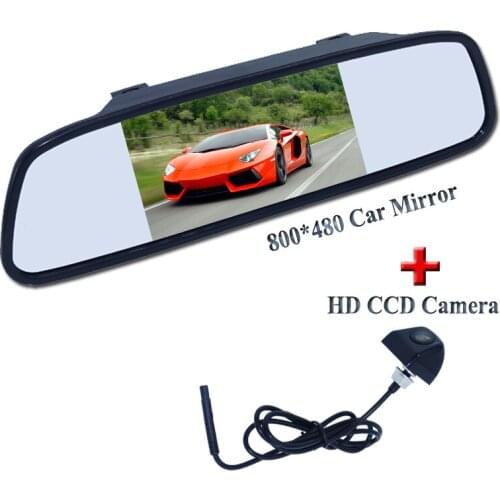 3 color in stock 5" car back up mirror monitor+reverse car rear camera shock-proof FOR skoda for Pontiac for Toyota AND SO ON