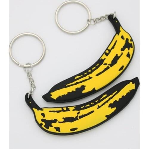 Banana keychain cute key ring for women double-face PVC key chain key holder creative portachiavi chaveiro llaveros bag charm