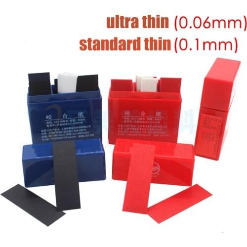 300pcs Dental Bite Articulating Paper Dental Lab Products on PFM crowns occlusion articulating relationship 2 size-0.1mm,0.06mm