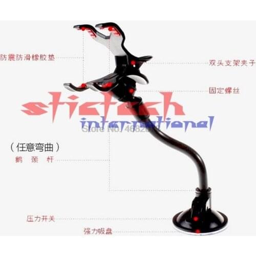 By dhl or ems 50pcs Car Phone Holder Car Window Windshield Mount Holder 360 Rotation Long Arm Windshier GPS Mobile Phone