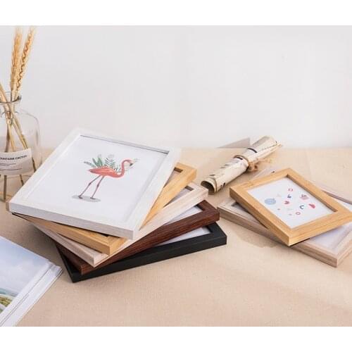 6@# Natural Wood Decorative Frame Photo Frame Wall Art Paintings Picture Frames Setting Display Stand Diy Photo Poster Home Deco