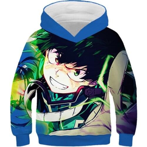 Kids Anime Funny Hoodies Boy Girl Japanese Boku No Hero Academia Printed Hooded Sweatshirt Children My Hero Academy 3d Pullovers