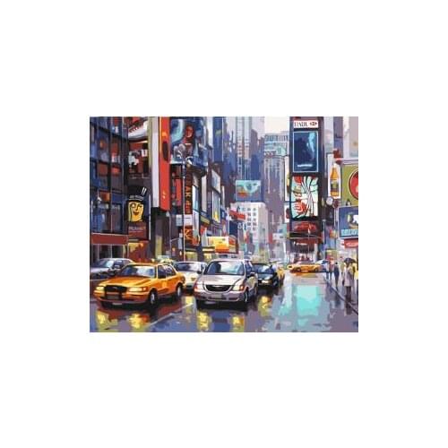 DIY 40X50 Oil Painting By Numbers Bustling city paint by numbers On Canvas Home Decor Digital Painting chrismas