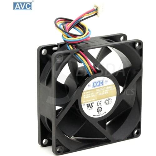 For AVC DA08025B48U P021 DC48V 0.14A 4-wire 80x80x25mm server inverter industrial case cooling fans