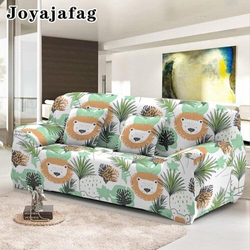 Cartoon Animal Style Stretch Sofa Cover For Living Room Washable Elastic Couch Covers Sectional Corner Slipcover 1/2/3/4 Seats