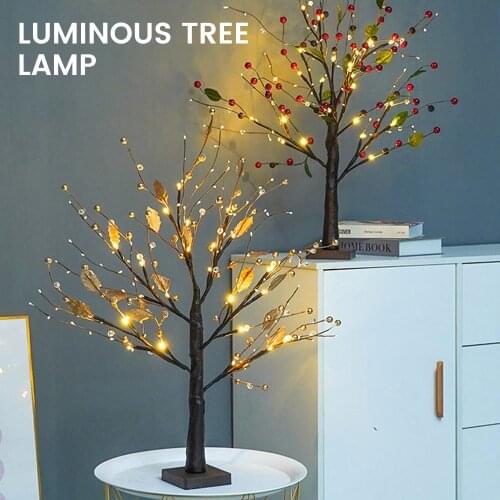 Artificial Plants Maple Leave Display Tree with Lights Battery Operated LED Twig Tree Decoration for Party Wedding Home