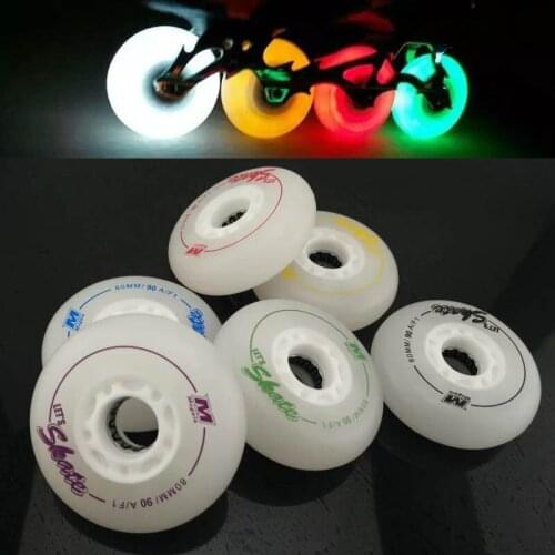 F1 Led Lighting Skating Wheels 90A Flash Roller Wheels Sliding Skate Wheels 72 76 80 8 PCS/SET Slalom SEBA Patines Slide Tires