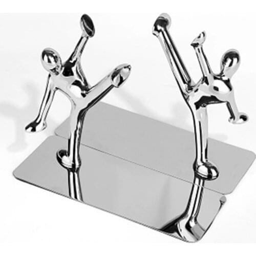 Creative Stainless Steel Alloy Small Humanoid Book Shelf European Bookend Gift Kungfu Bookend Bookend Bookend Decoration