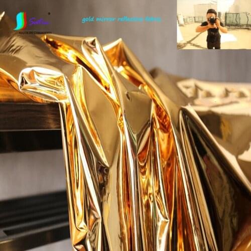 Creative Waterproofing Bag Shoe Raincoat Dress Material Gold Mirror Reflective Coating TPU Reflective Fabric A0285L