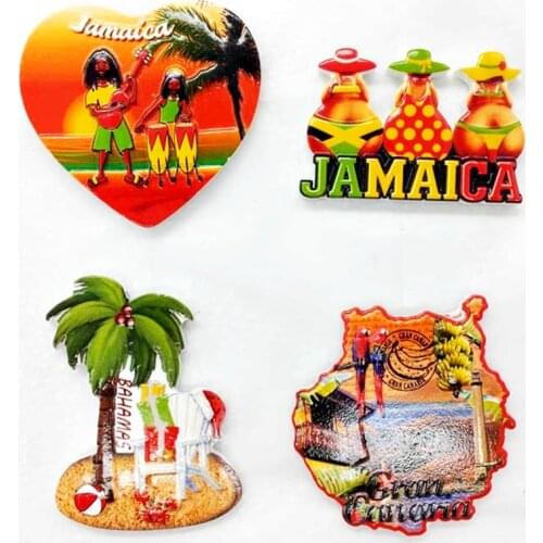 New Handmade Painted Jamaican Folk Hand Drums 3D Fridge Magnets Tourism Souvenirs Refrigerator Magnetic Stickers Gift