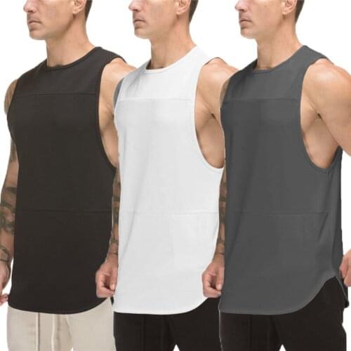 3 pcs/lot Men Bodybuilding Tank Tops Gym Workout Fitness Mesh Sleeveless Shirt Running Singlet Fashion Male Summer Casual Vest