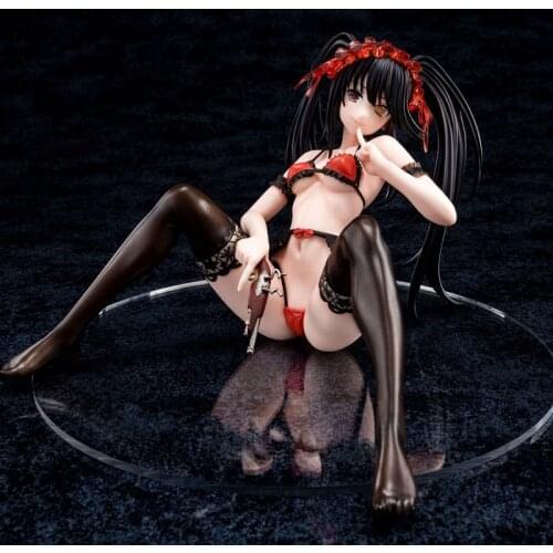 NEW 22cm Anime DATE A LIVE Sexy Girls Tokisaki Kurumi Nightmare Sitting Ver. PVC Action Figure Collectible Model Toys Gifts