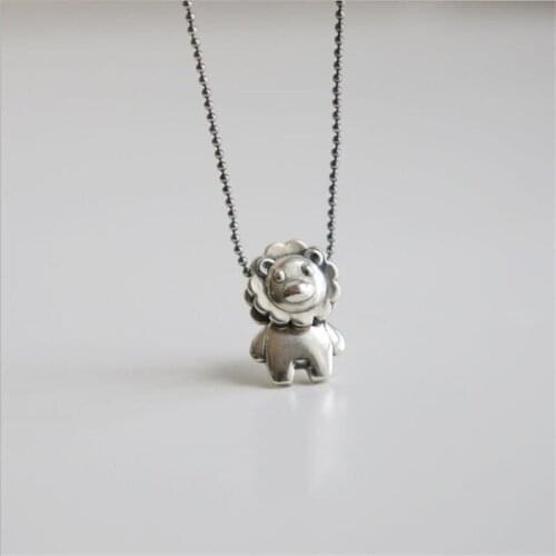 New Arrival Simple And Creative Cute Little Lion 925 Sterling Silver Jewelry Retro Style Animal Clavicle Chain Necklaces N167