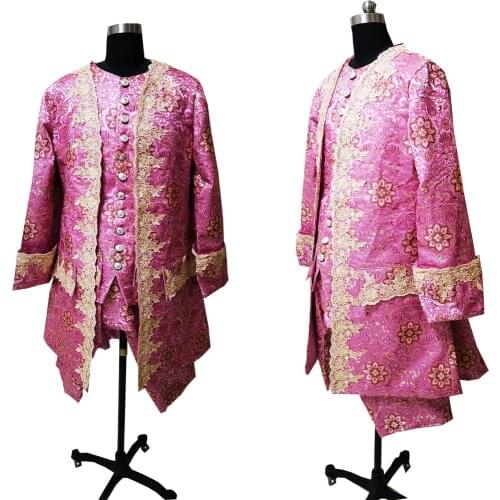 New pink Male costume Civil War Victorian Styled suit coat D-568