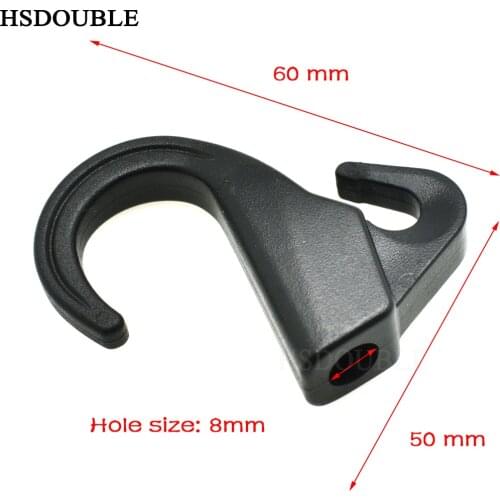 8mm Hole Plastic Camping Outdoor EDC Tool Snap Hook Backpack Strap Buckle For Bungee Paracord Black