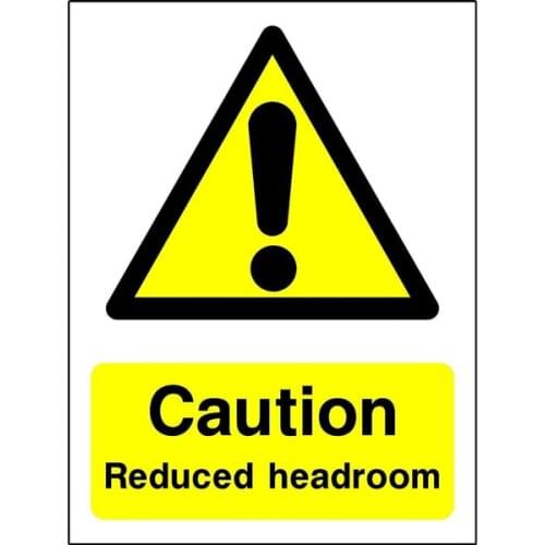 Caution Reduced Headroom Safety Sign Metal Tin Sign 8x12 Inch