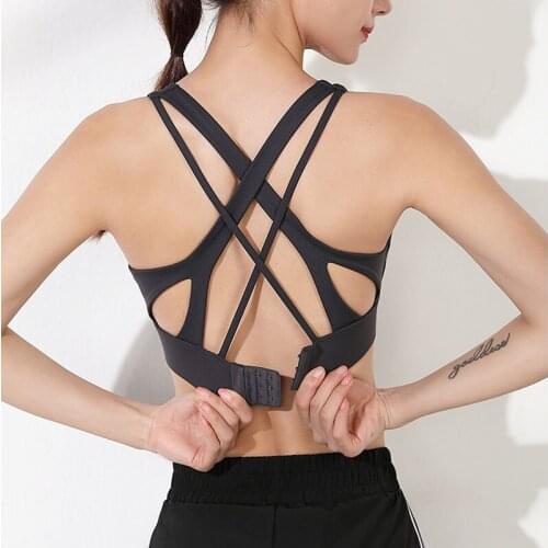 SALSPOR Sports Bras Women Fitness Back Cross Breathable Shockproof Brassiere Running Workout Push Up Athletics Gym Underwear