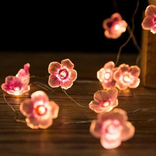 Lights String Cherry Blossom Shape Christmas Garlands Festoon Led Fairy Light Christmas Decorations For Outdoors Home Room Tree