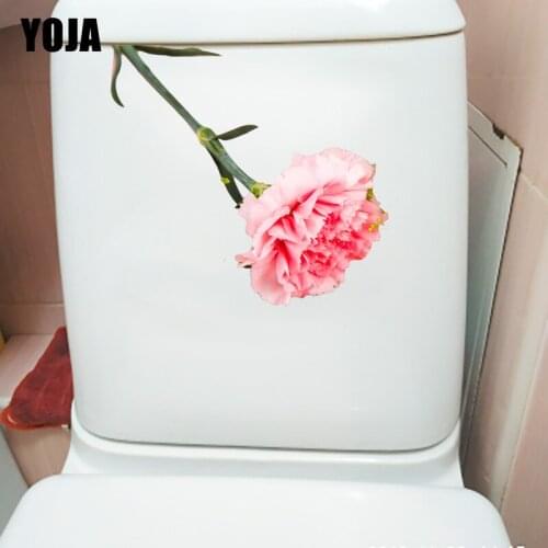 YOJA 22.5*12CM Sweet And Fragrant Carnation Modern Home Wall Decor WC Toilet Sticker T1-0678