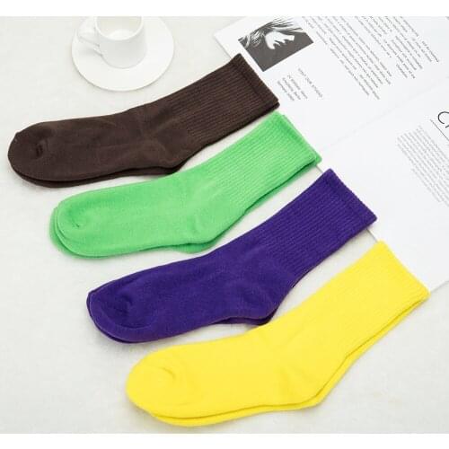 Comfortable Socks Women Warm Thick Cotton Breathable Long Sports Sock Fashion Dress Socks Casual Candy Colors Sock