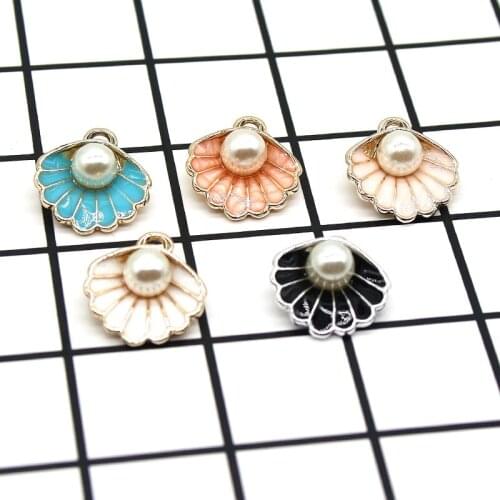 10pcs/lot Enamel Shell Alloy Charm Pendants For Women Earring Jewelry Making Fit Bracelet & Necklace DIY Jewelry Findings XL873