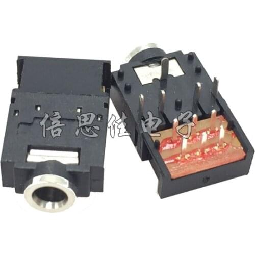 30pcs/Earphone socket PJ-307 11P Copper head Tape switch 3.5MM Audio socket 3F07 11 Pin Dual track