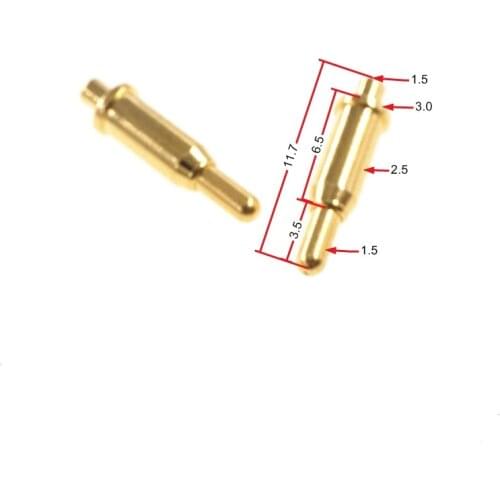 5 Pcs Spring Loaded Pogo Pin DIP Connector 10.0mm Height Above PCB 3.0 MM Flange 3.0x11.7 Vertical Power Charge Probe M1182