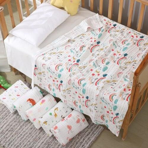 6 Layers Gauze Bath Towel Water Wash Blanket & Swaddling Childrens Quilt Baby Fold Cover Blanket Pumi 110 * 110 Bath Towel