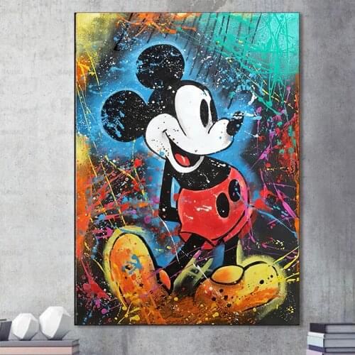 5D DIY Diamond Painting Disney Colourful Mickey Mouse Painting Graffiti Wall Street Art Mosaic Art Picture of Rhinestones Decor