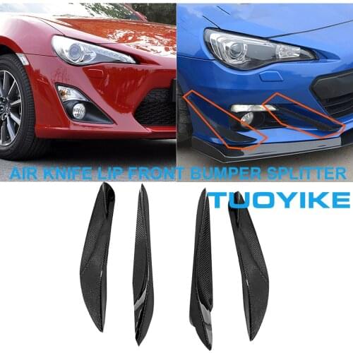 Car Styling Carbon Fiber Front Bumper Splitter Lip Kit Air Knife Shape Frame Cover Trim For Toyota GT86 Subaru BRZ 2012-2016