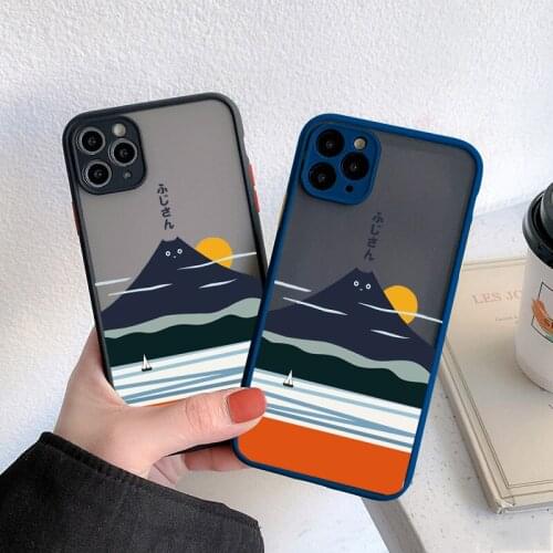 TPU phone case Abstract art Cat Fuji Japan landscape Mount for iphone 6s 7 8 plus 12 11 Pro max X XR XS MAX SE 2 hard back cover